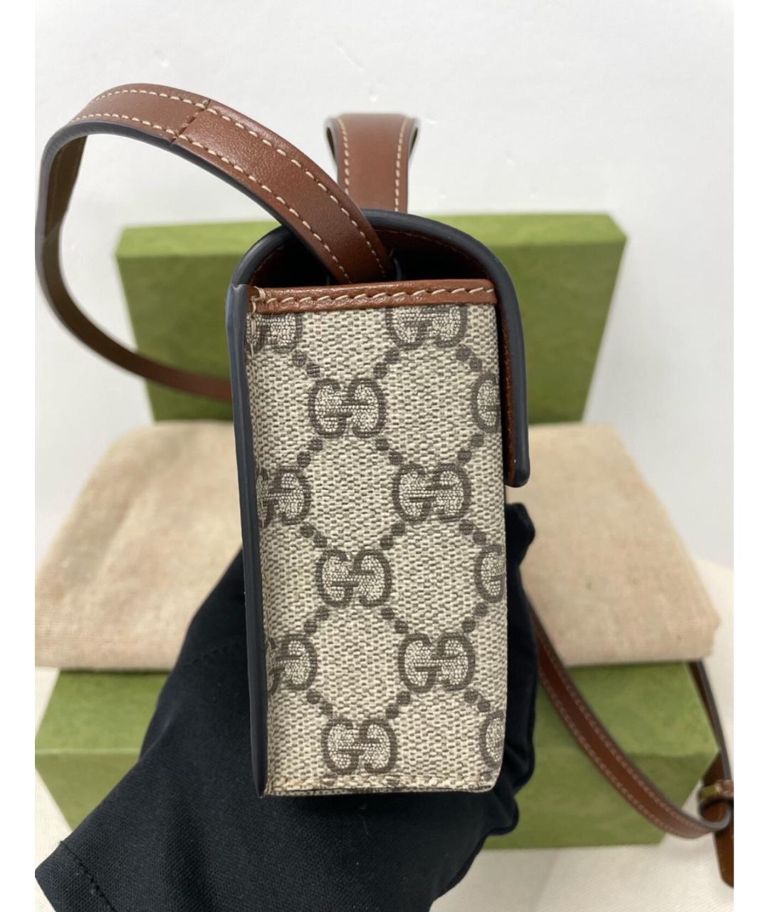 GUCCI Бежевая тканевая сумка через плечо, фото 4