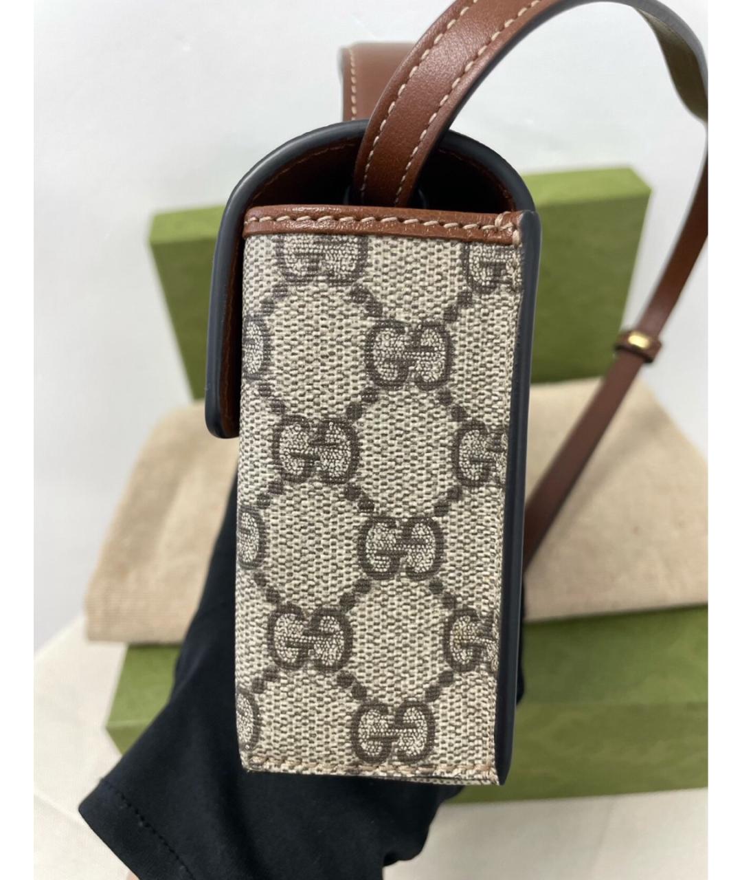 GUCCI Бежевая тканевая сумка через плечо, фото 5