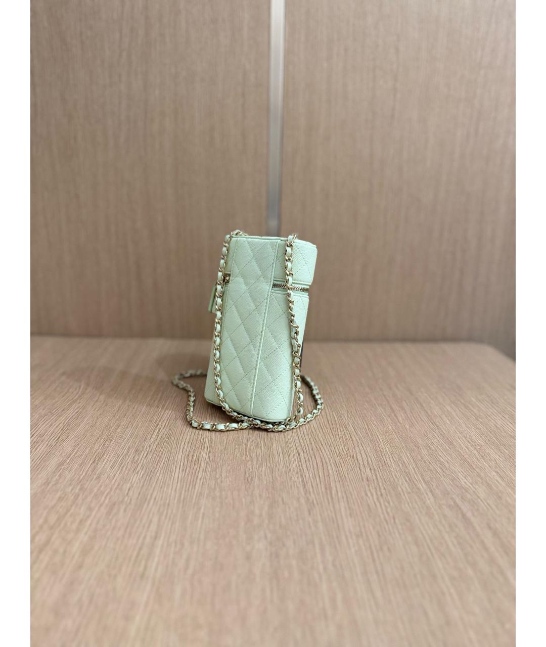 CHANEL Зеленая кожаная сумка через плечо, фото 6