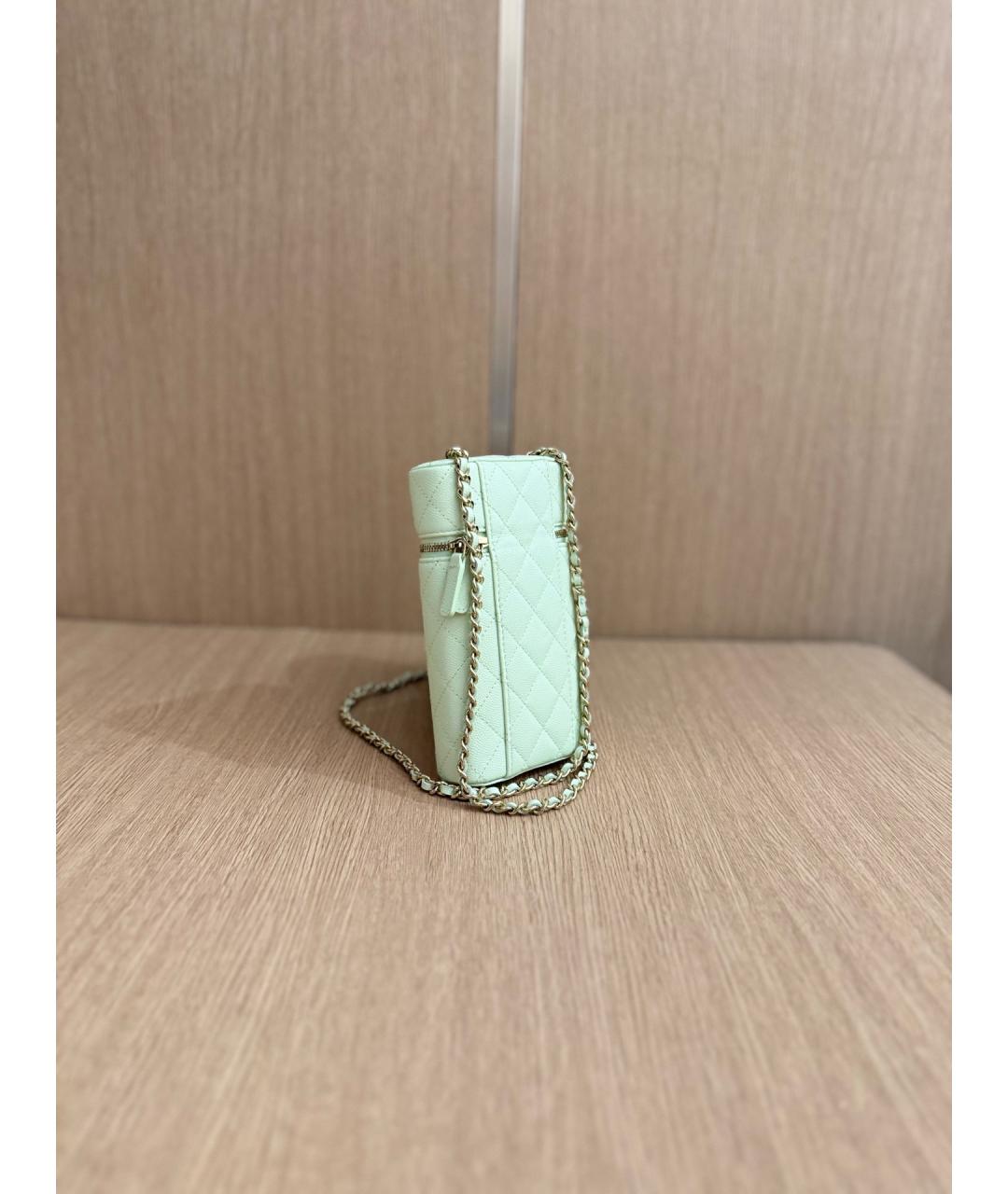 CHANEL Зеленая кожаная сумка через плечо, фото 5