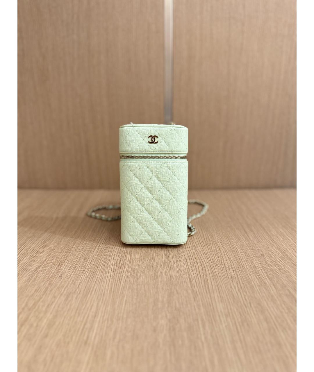 CHANEL Зеленая кожаная сумка через плечо, фото 7