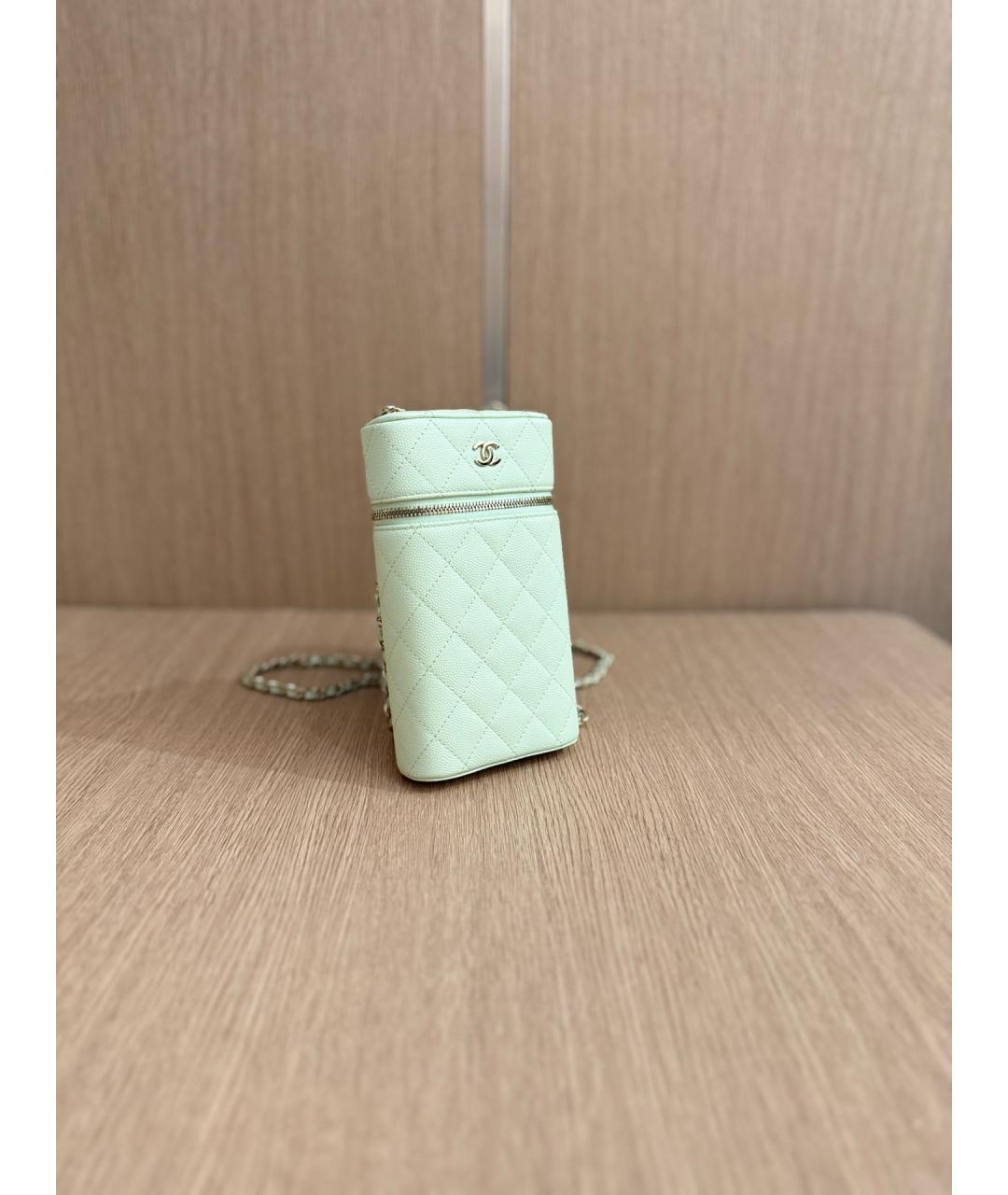 CHANEL Зеленая кожаная сумка через плечо, фото 3