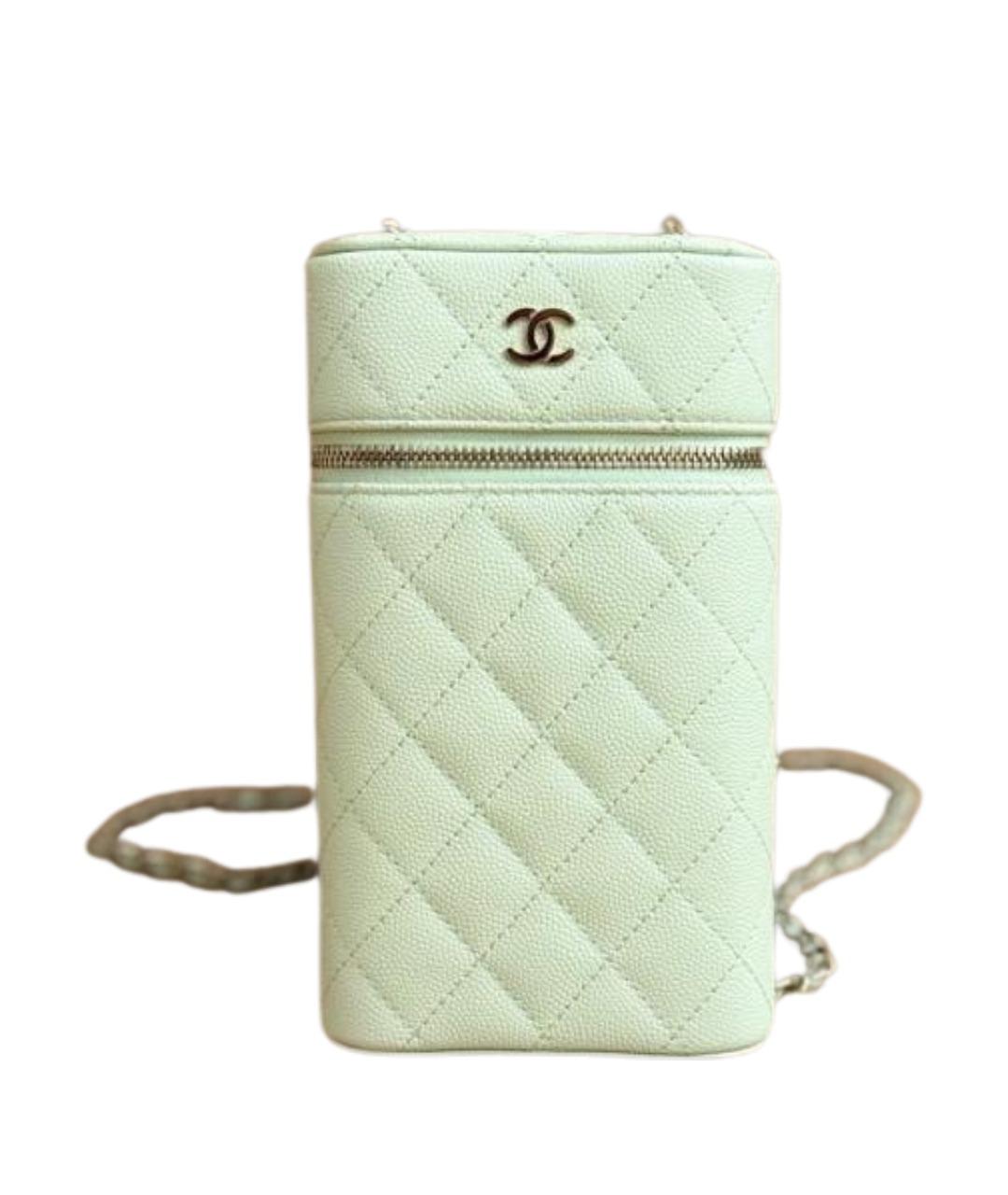 CHANEL Зеленая кожаная сумка через плечо, фото 8