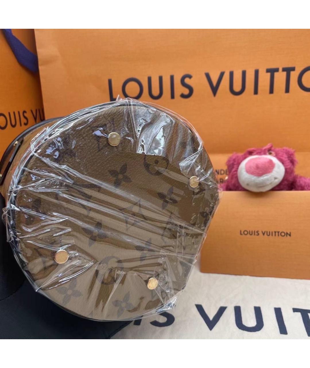 LOUIS VUITTON Коричневая сумка с короткими ручками из искусственной кожи, фото 6