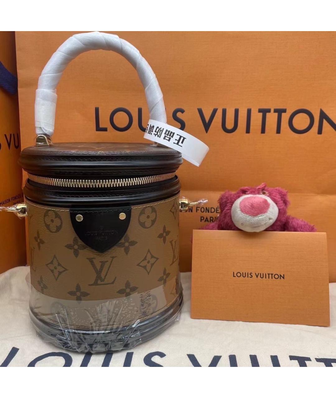 LOUIS VUITTON Коричневая сумка с короткими ручками из искусственной кожи, фото 8