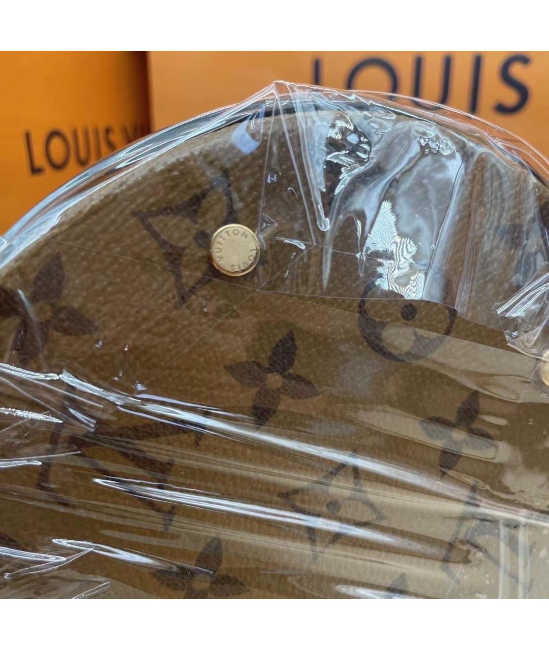 LOUIS VUITTON Коричневая сумка с короткими ручками из искусственной кожи, фото 7