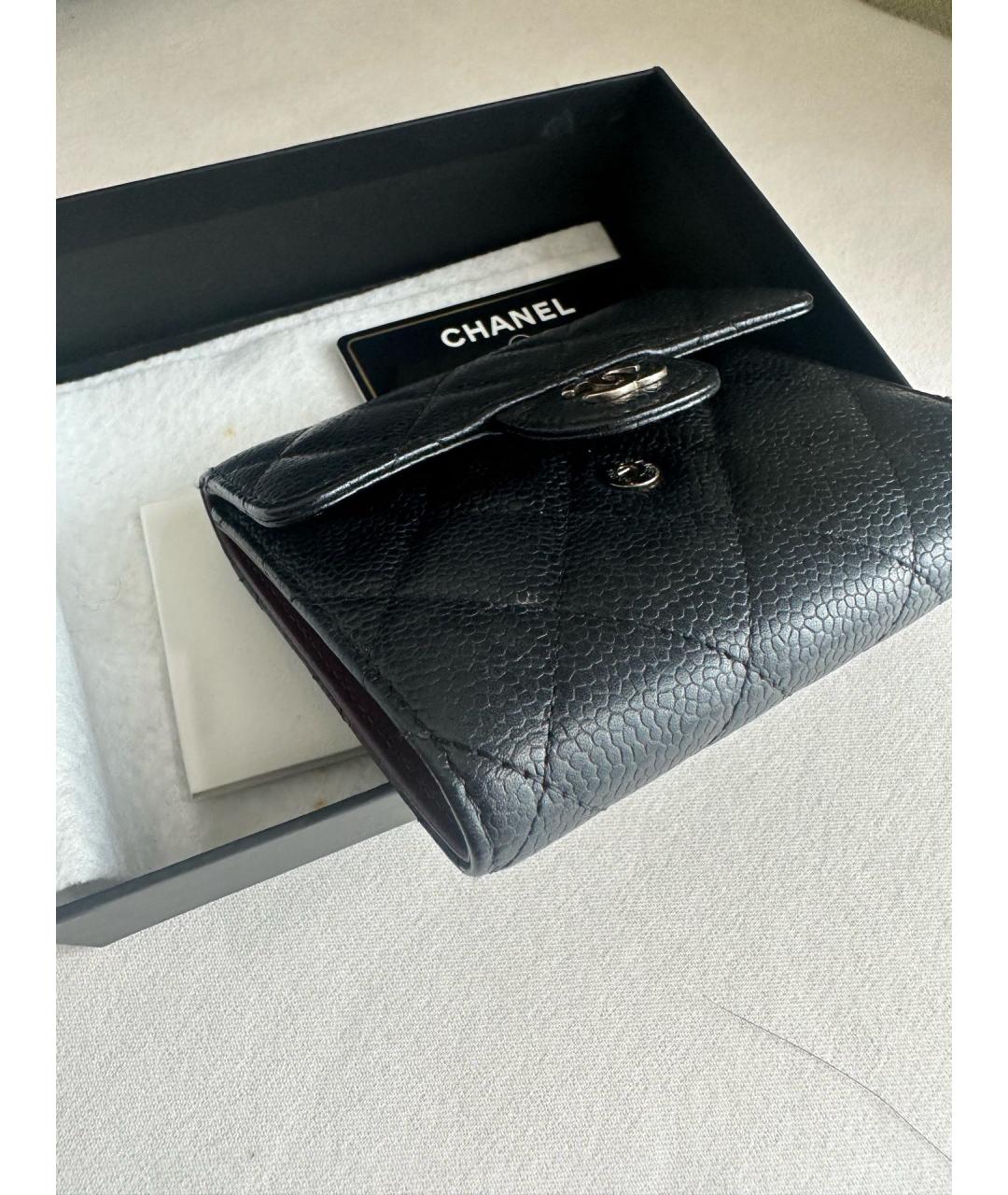 CHANEL Черный кожаный кошелек, фото 4