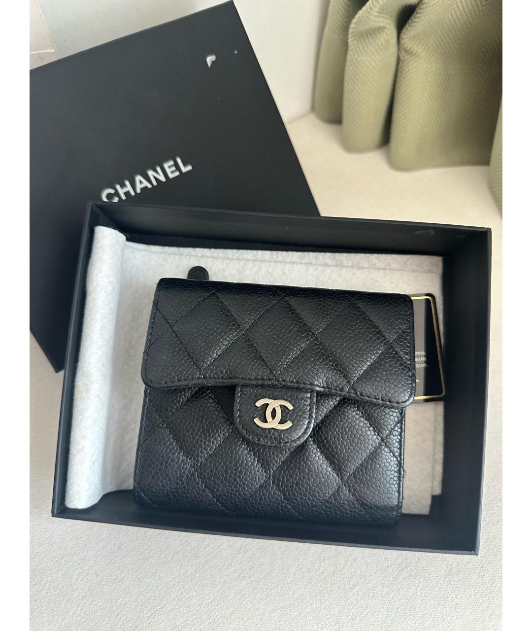 CHANEL Черный кожаный кошелек, фото 5