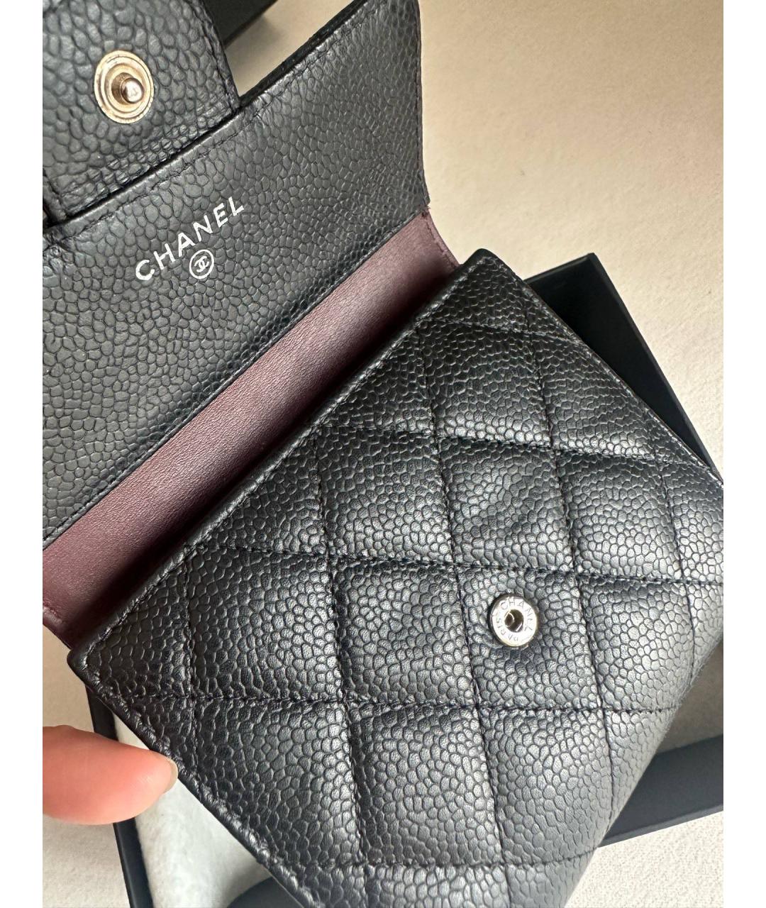 CHANEL Черный кожаный кошелек, фото 2