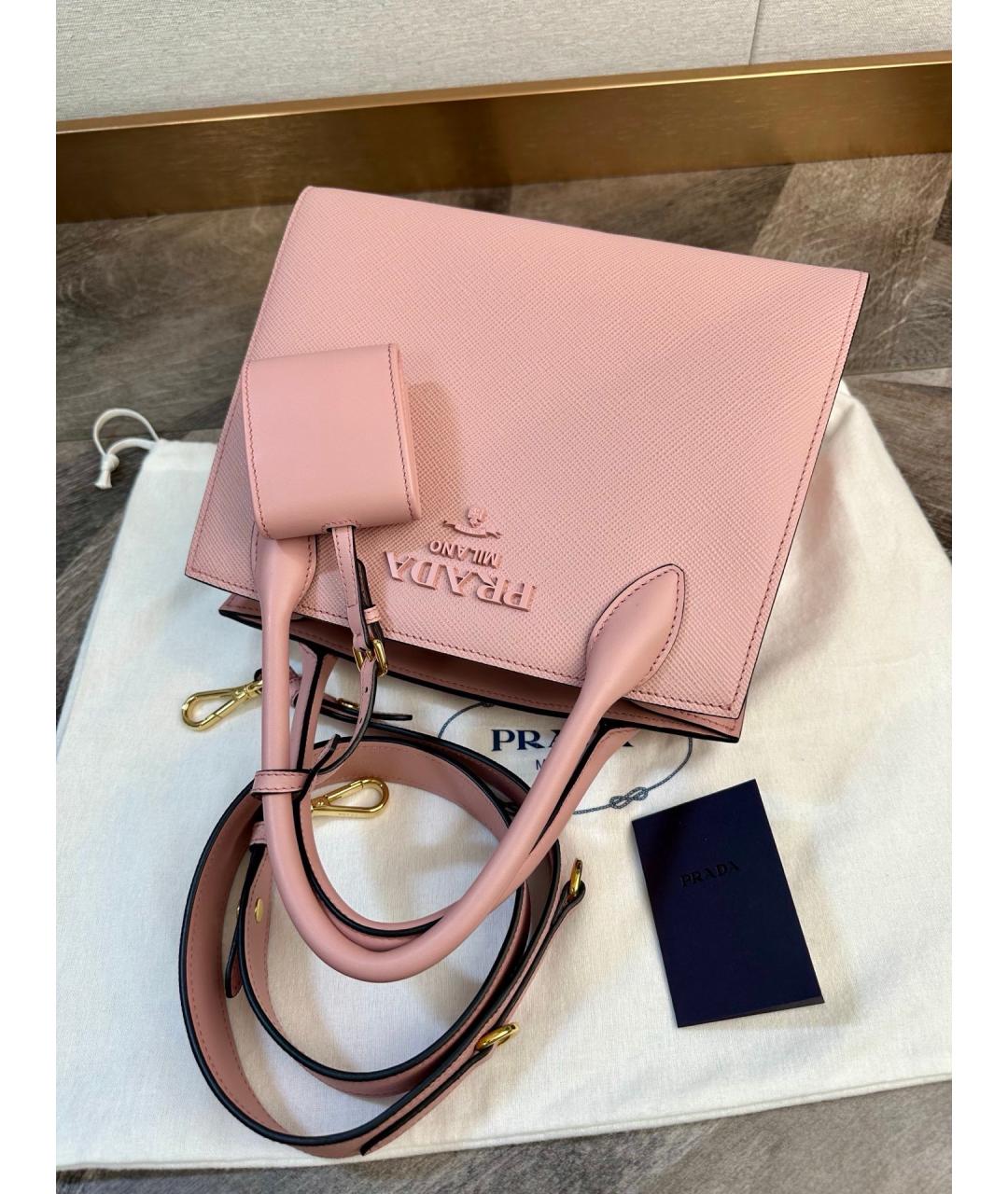 PRADA Розовая кожаная сумка тоут, фото 5