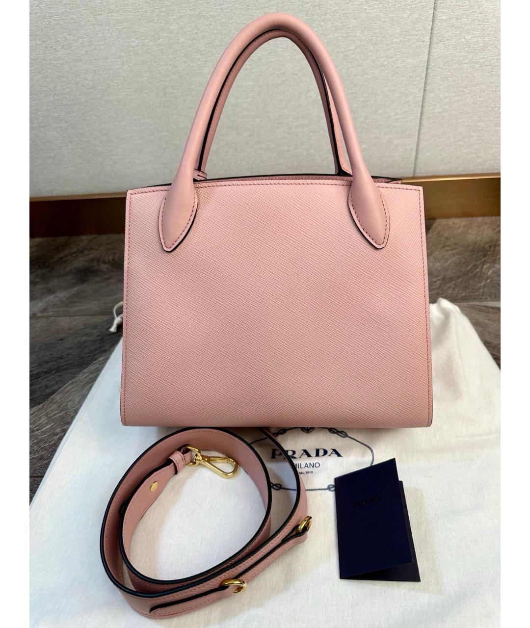 PRADA Розовая кожаная сумка тоут, фото 2