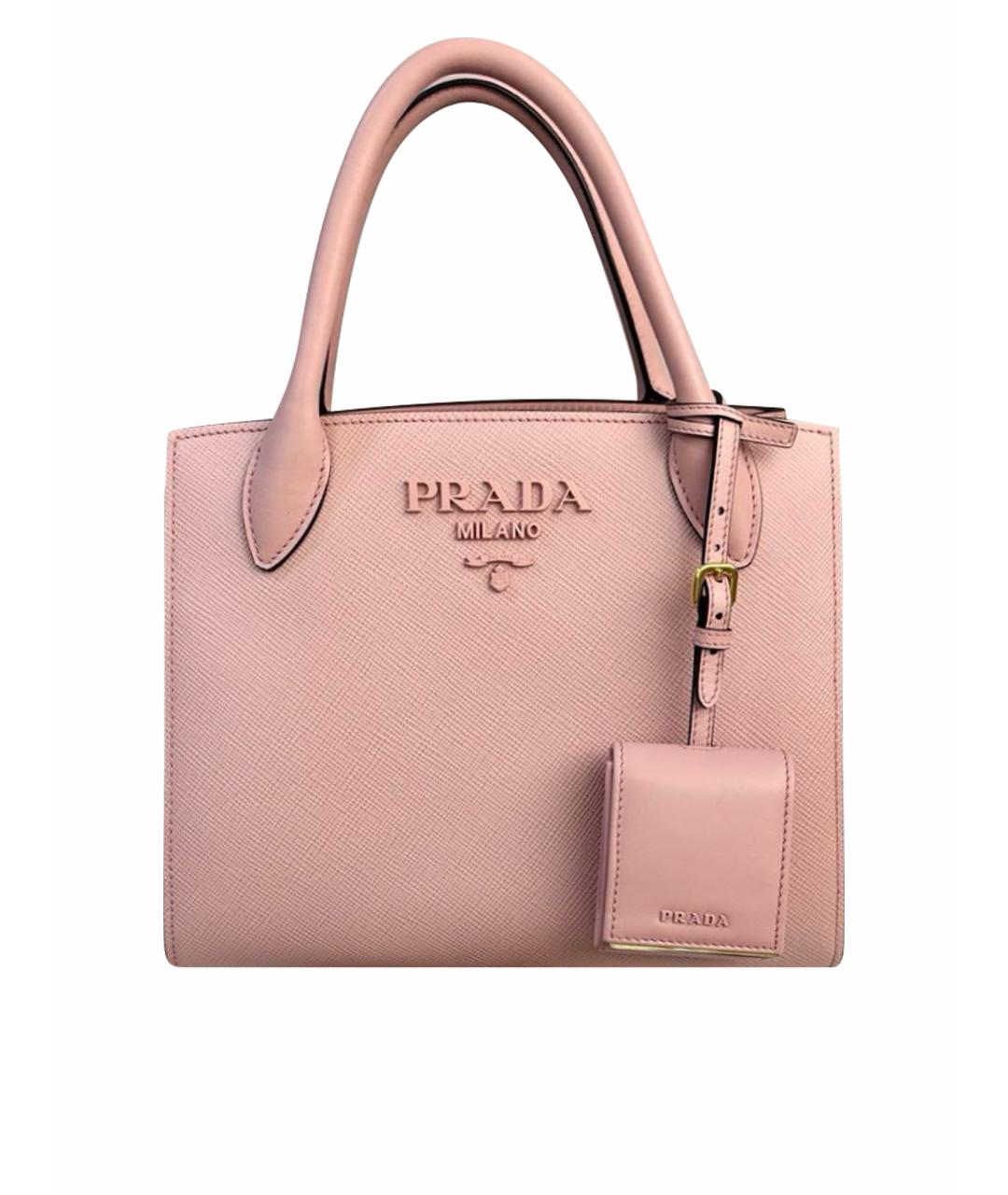 PRADA Розовая кожаная сумка тоут, фото 1