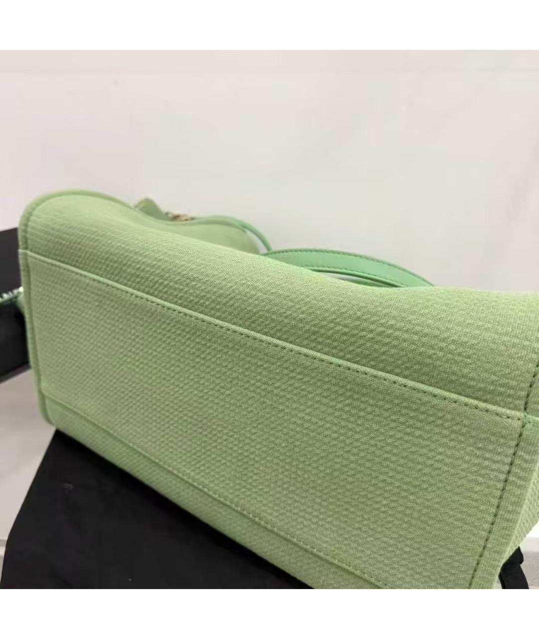 CHANEL Зеленая тканевая сумка через плечо, фото 3