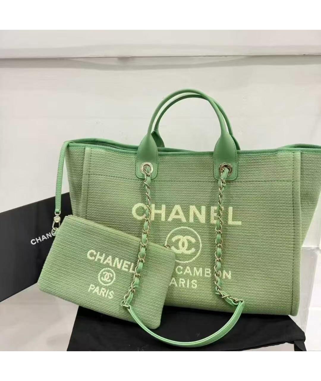 CHANEL Зеленая тканевая сумка через плечо, фото 7