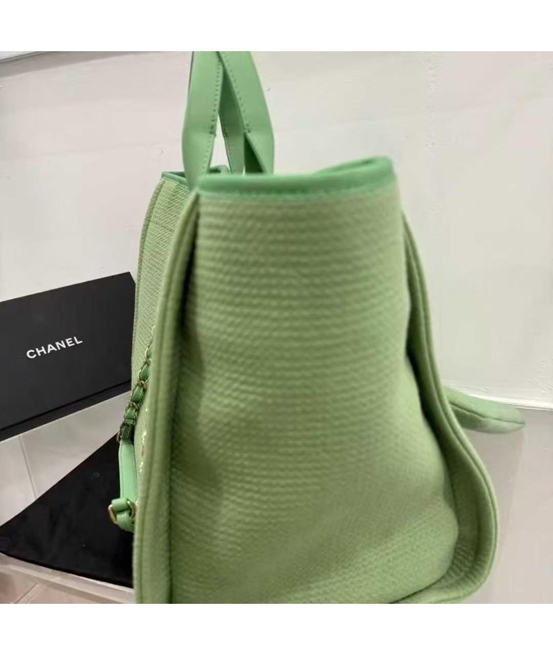 CHANEL Зеленая тканевая сумка через плечо, фото 4