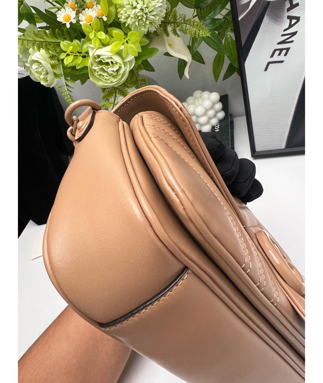 GUCCI Бежевая кожаная сумка через плечо, фото 9