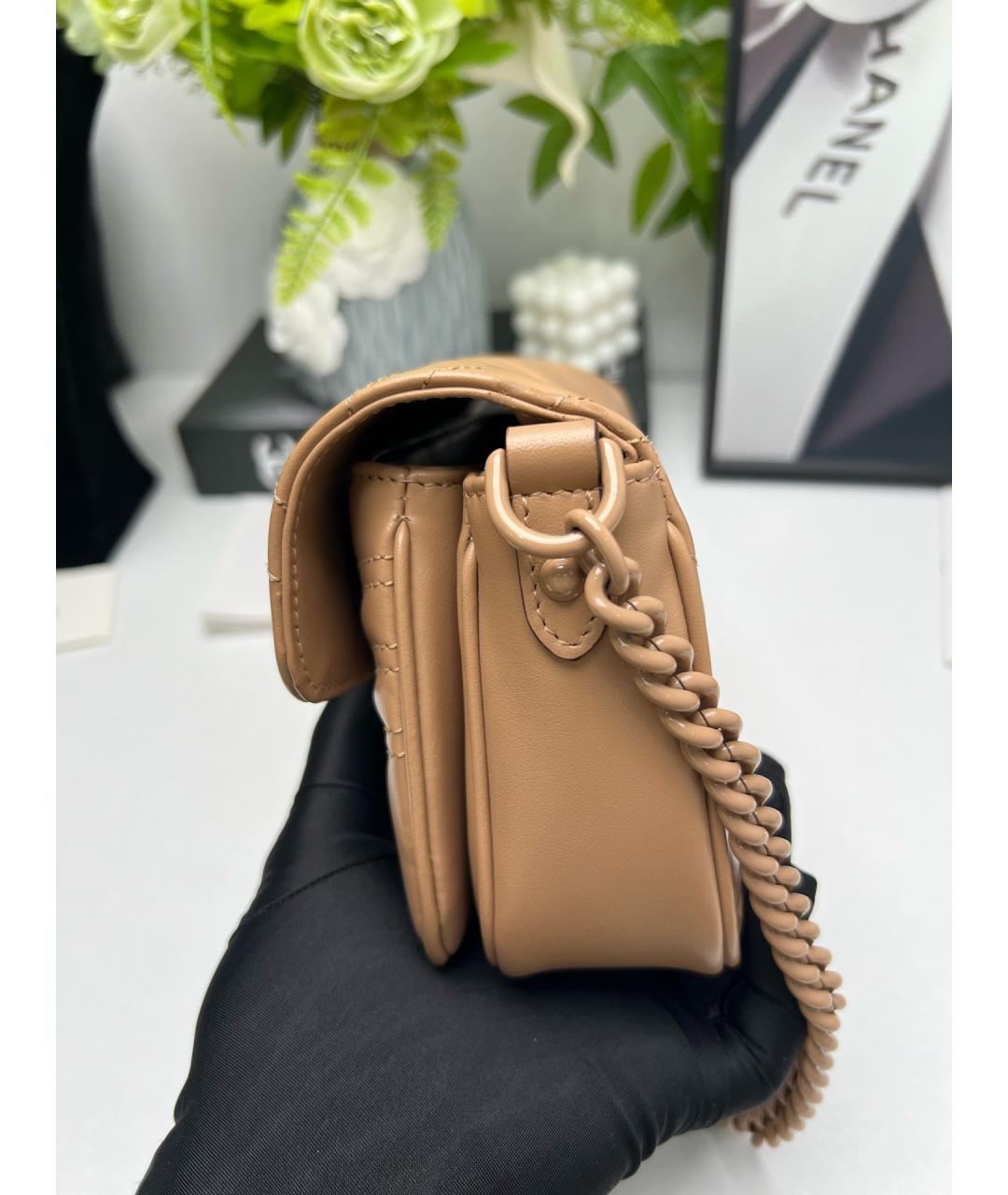 GUCCI Бежевая кожаная сумка через плечо, фото 3