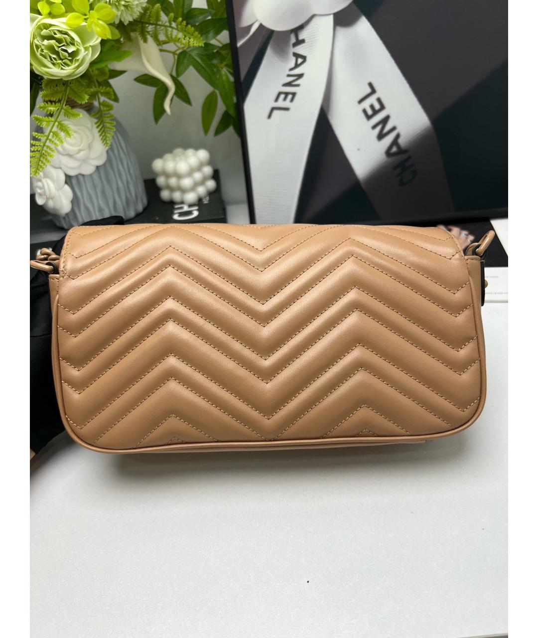 GUCCI Бежевая кожаная сумка через плечо, фото 2