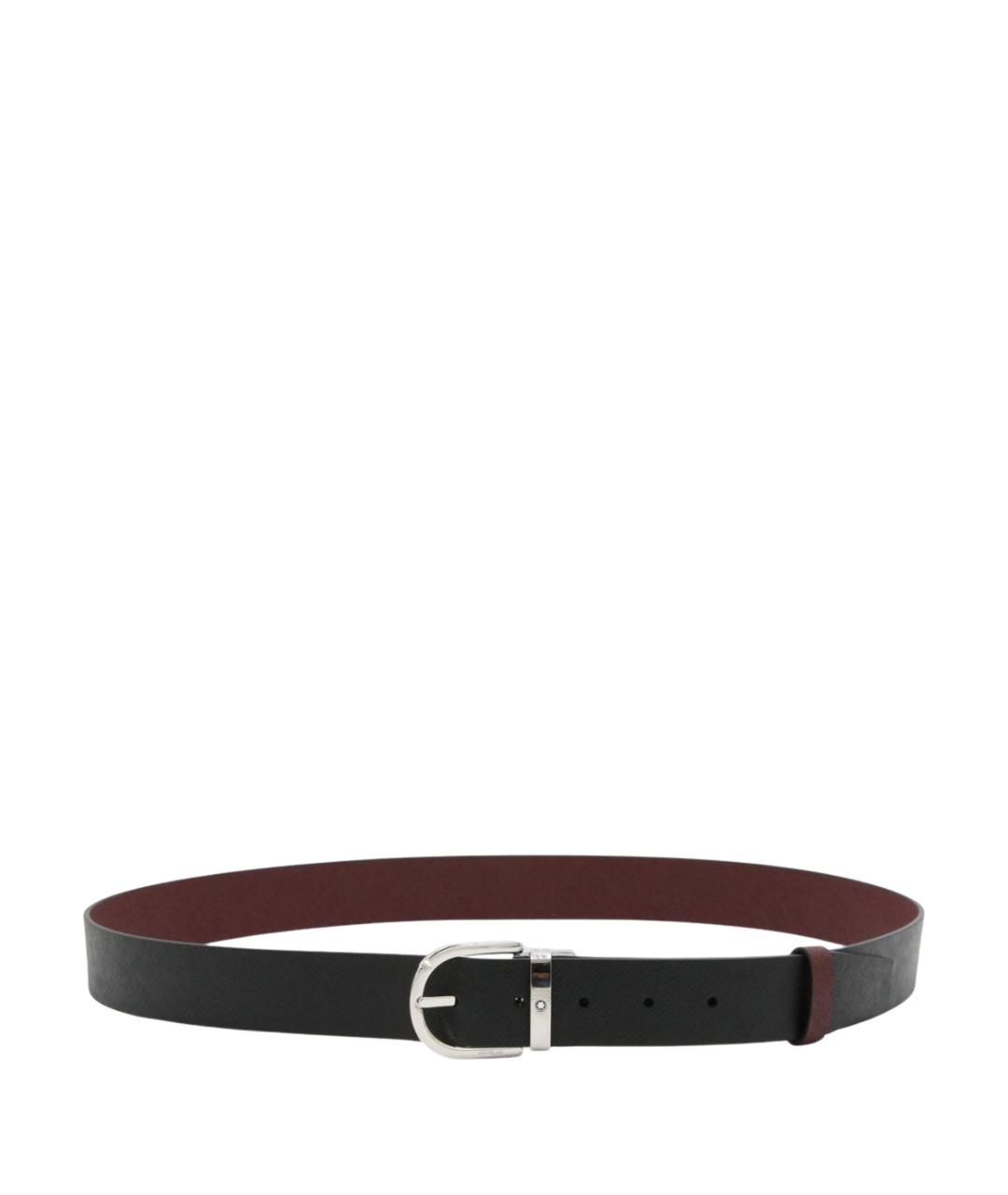 MONTBLANC Черный кожаный ремень, фото 1