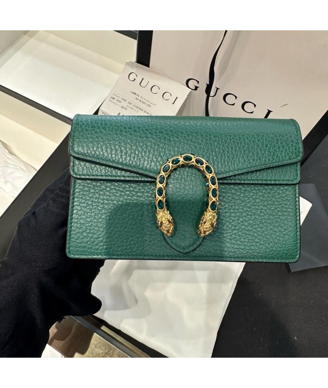 GUCCI Зеленая кожаная сумка через плечо, фото 8