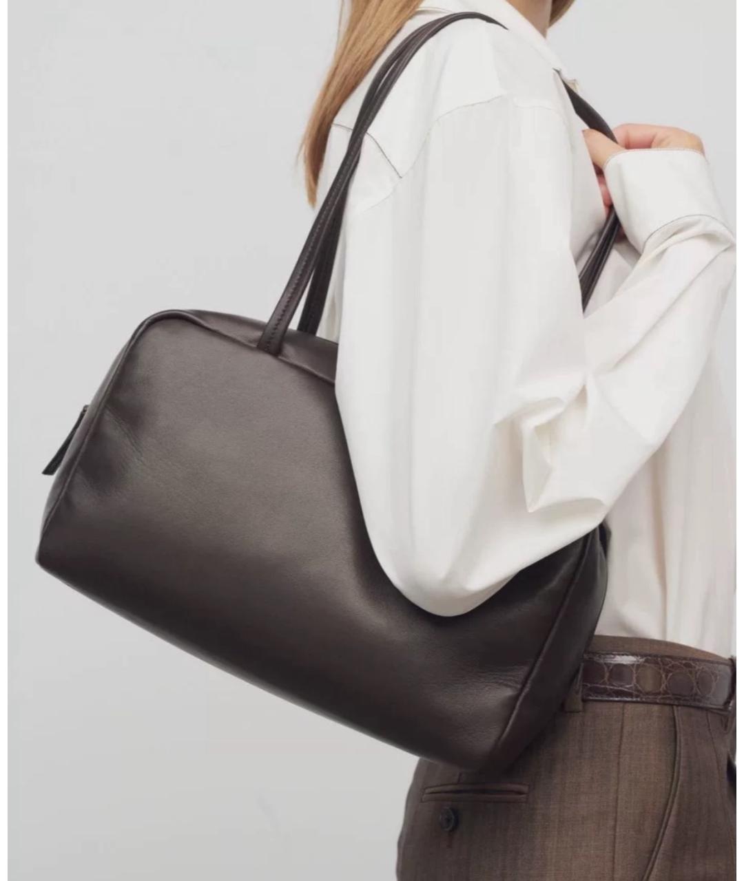 THE ROW Коричневая кожаная сумка через плечо, фото 7