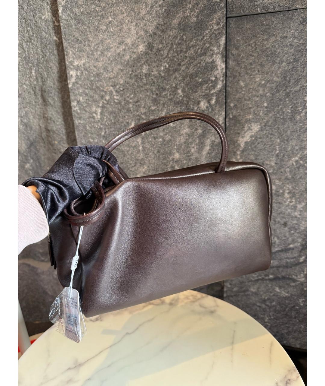 THE ROW Коричневая кожаная сумка через плечо, фото 4