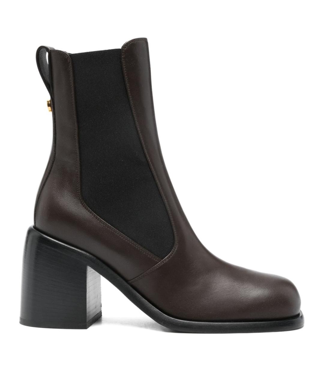 SERGIO ROSSI Коричневые кожаные ботинки, фото 1