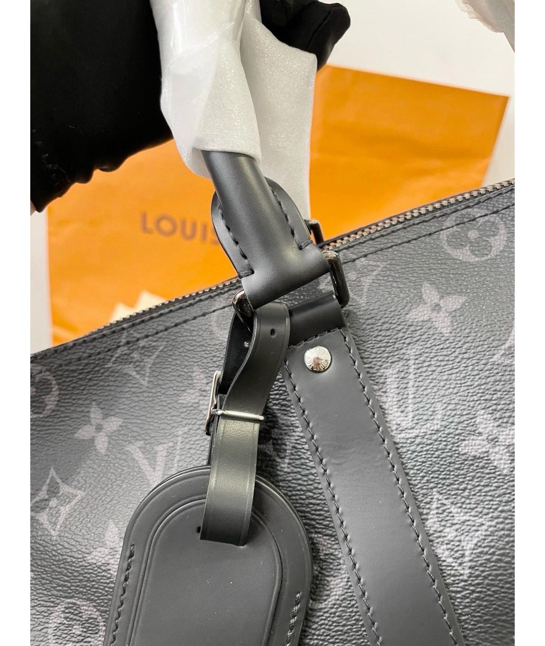 LOUIS VUITTON Черная дорожная/спортивная сумка из искусственной кожи, фото 7