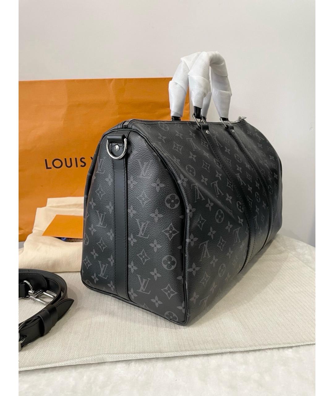 LOUIS VUITTON Черная дорожная/спортивная сумка из искусственной кожи, фото 3