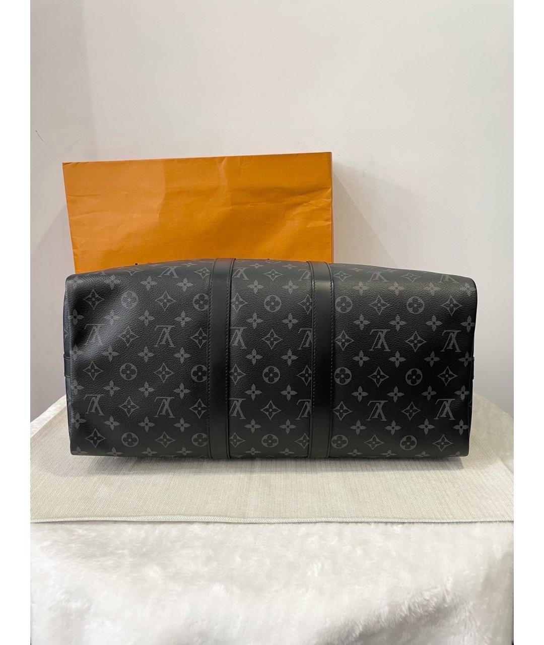 LOUIS VUITTON Черная дорожная/спортивная сумка из искусственной кожи, фото 4