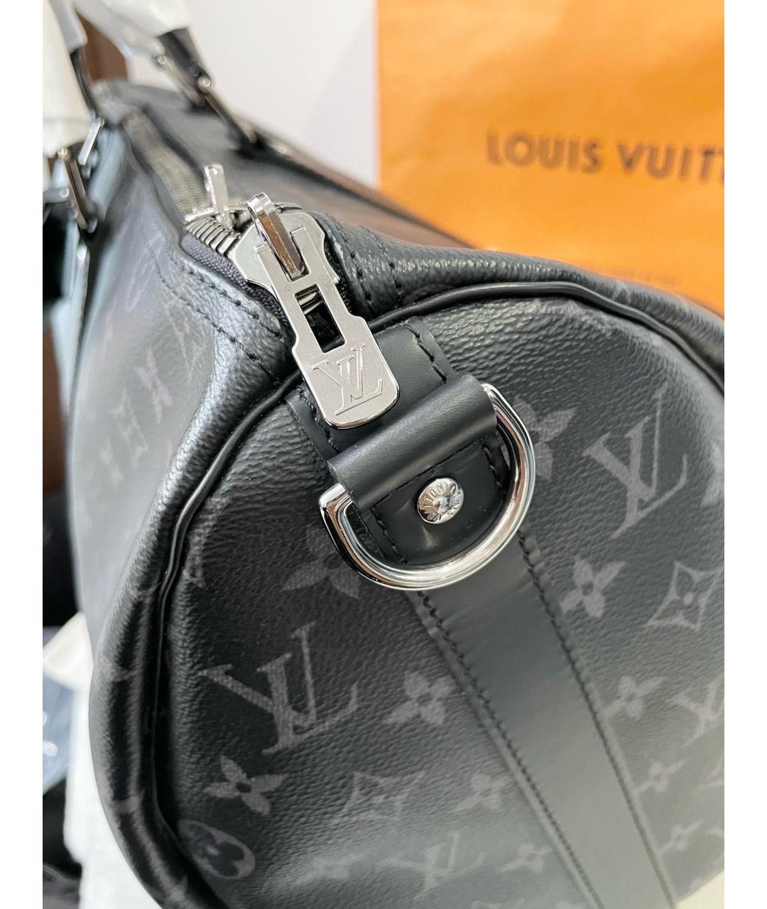 LOUIS VUITTON Черная дорожная/спортивная сумка из искусственной кожи, фото 8