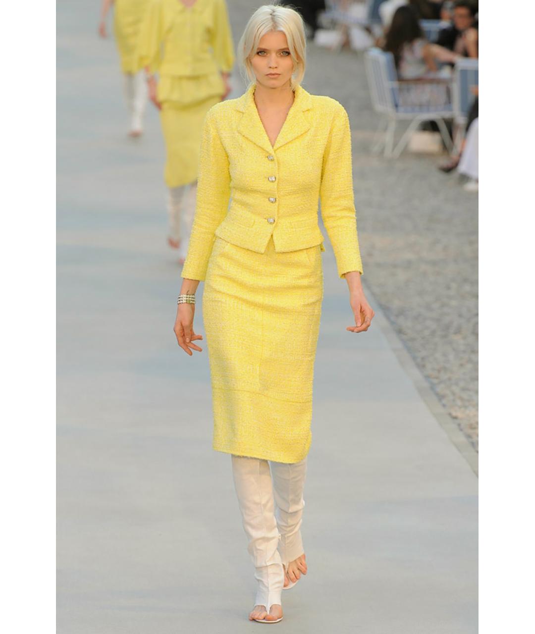 CHANEL Фиолетовый твидовый жакет/пиджак, фото 3