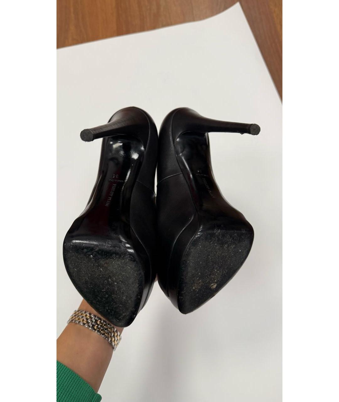 PHILIPP PLEIN Черные кожаные туфли, фото 6