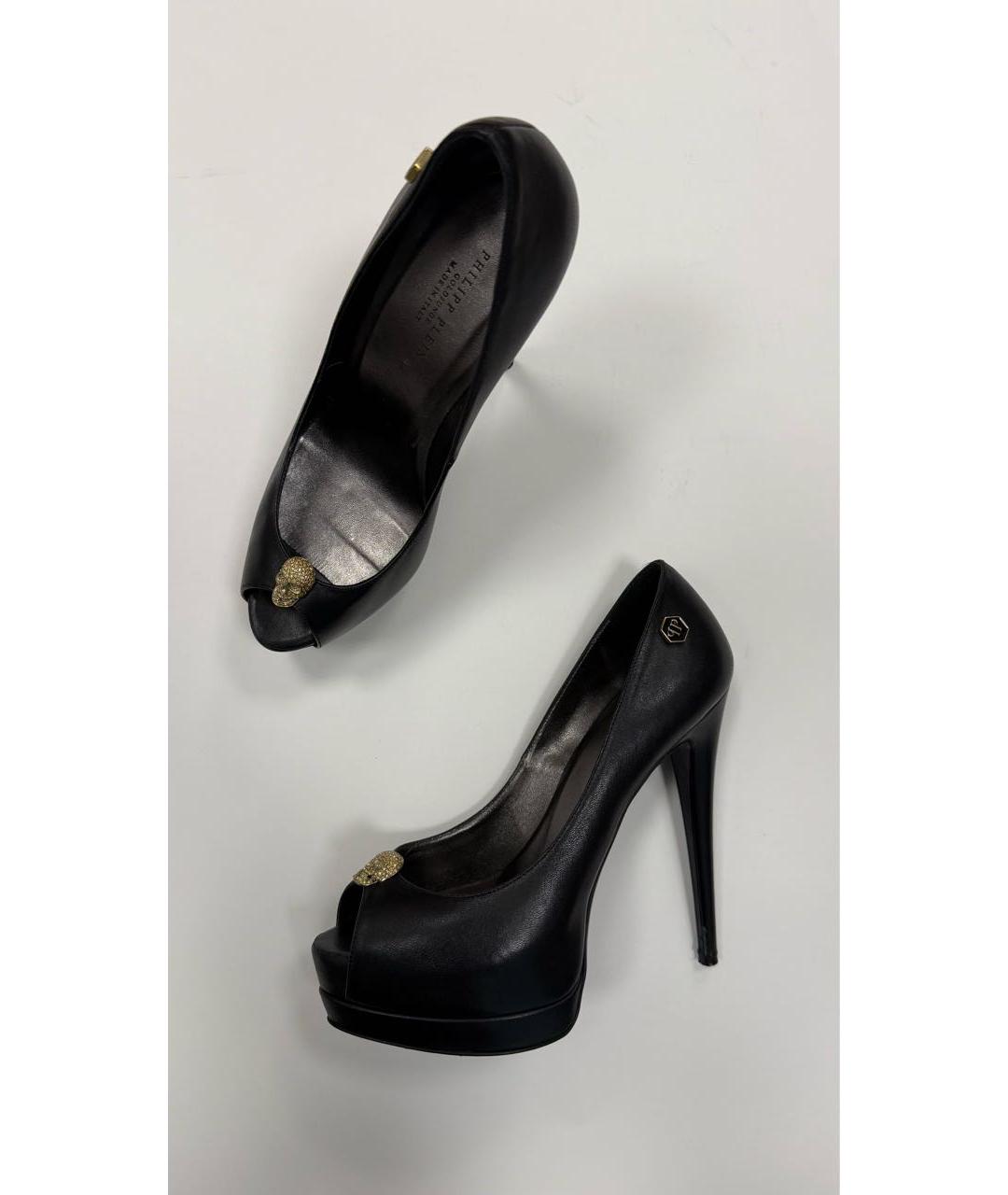 PHILIPP PLEIN Черные кожаные туфли, фото 7