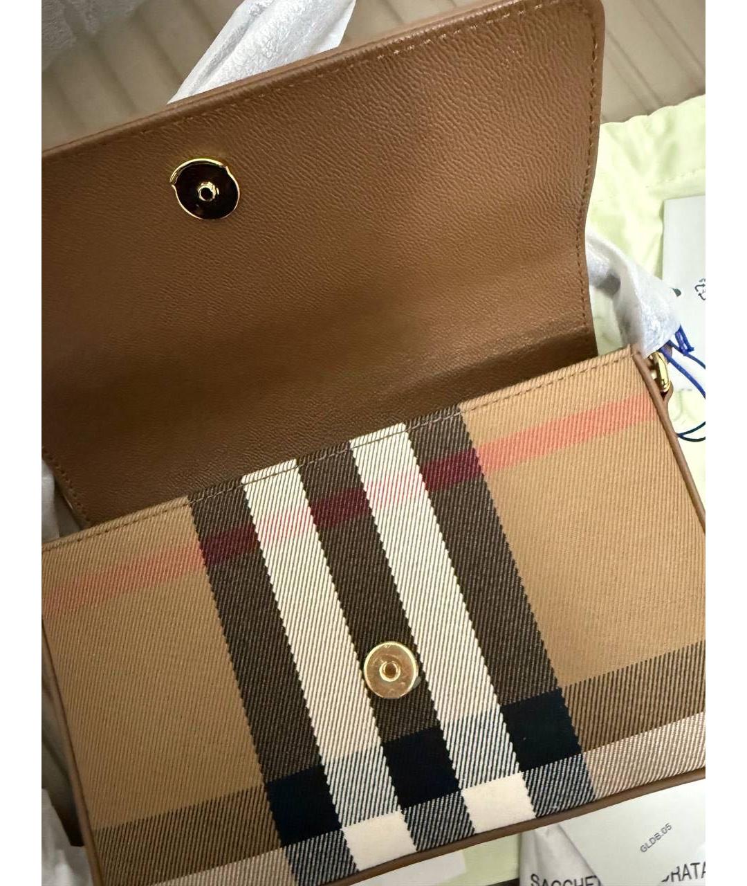 BURBERRY Коричневая кожаная сумка через плечо, фото 4