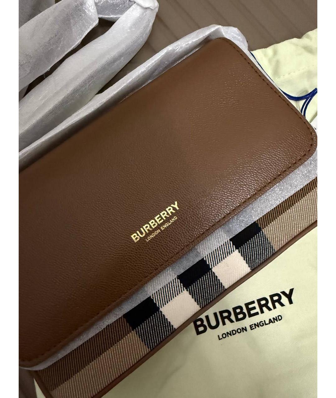 BURBERRY Коричневая кожаная сумка через плечо, фото 2