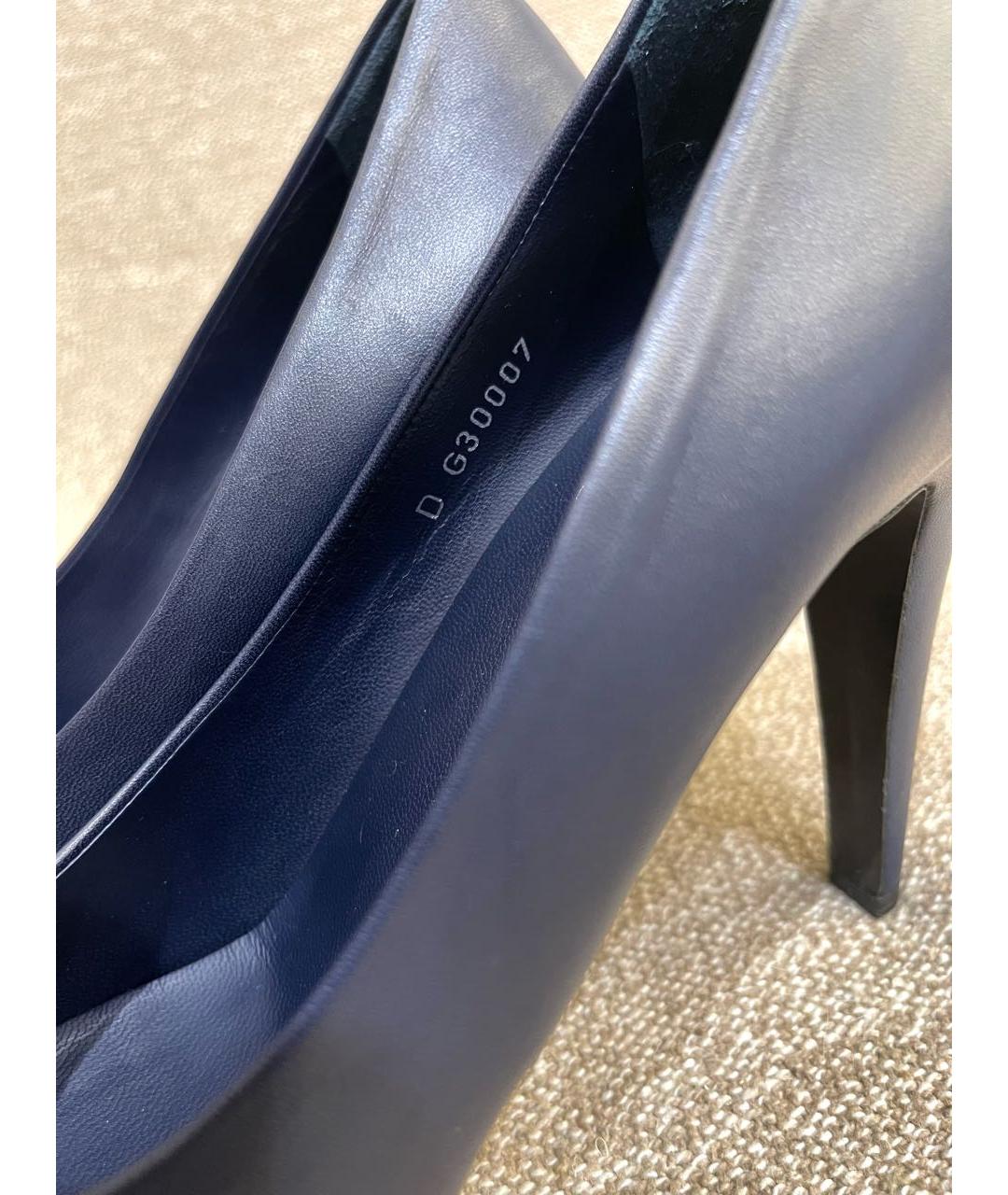 CHANEL Темно-синие кожаные туфли, фото 7