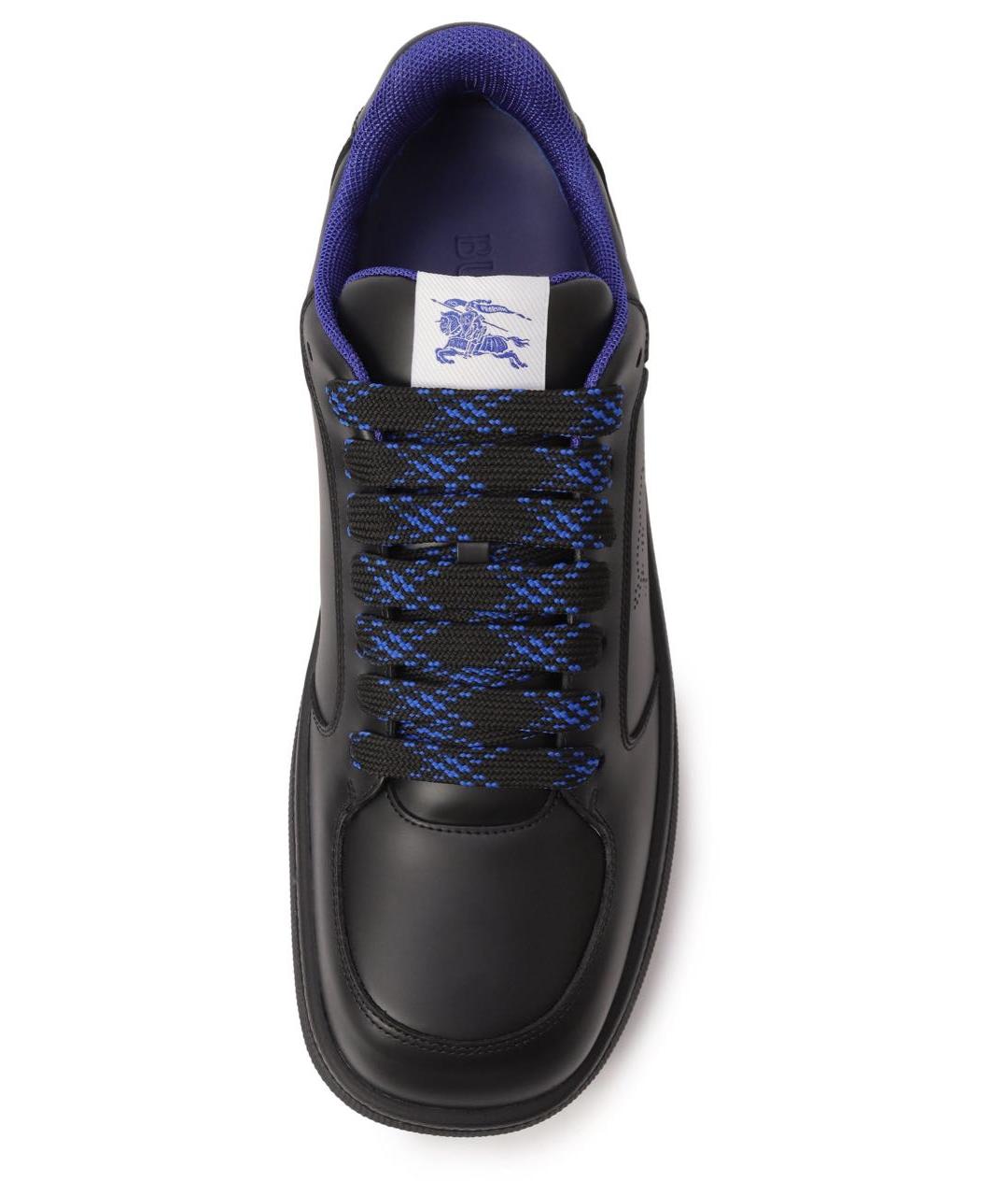 BURBERRY Черные кожаные низкие кроссовки / кеды, фото 6