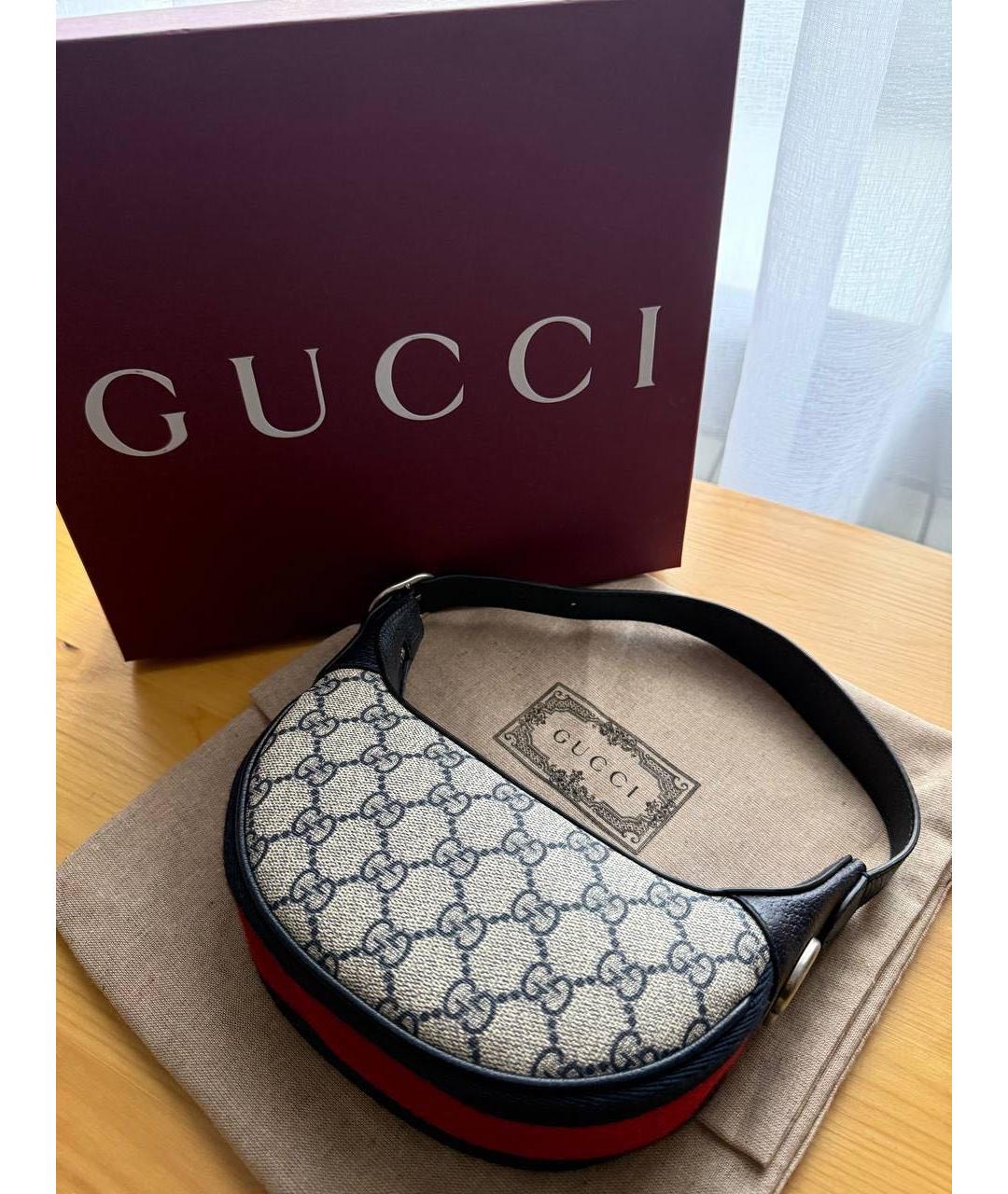 GUCCI Бежевая кожаная сумка через плечо, фото 2