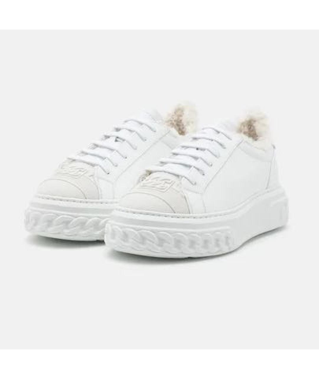 CASADEI Белые кожаные кеды, фото 2