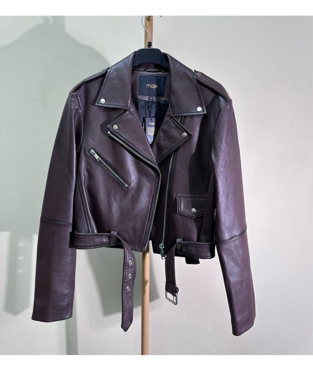 MAJE Коричневая кожаная куртка, фото 5