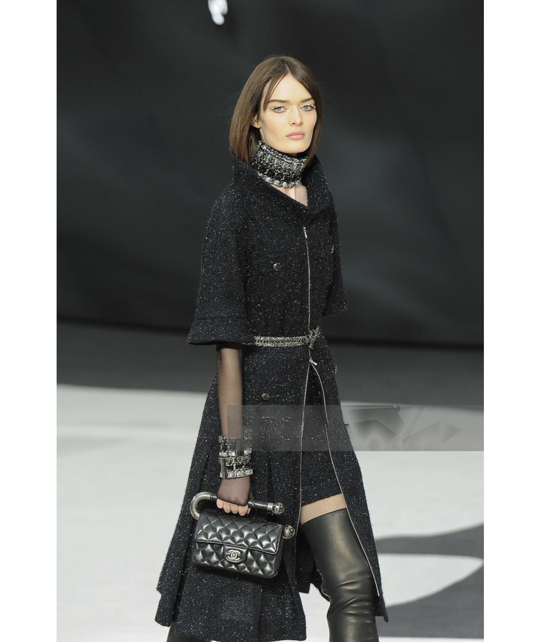 CHANEL Черное твидовое коктейльное платье, фото 2