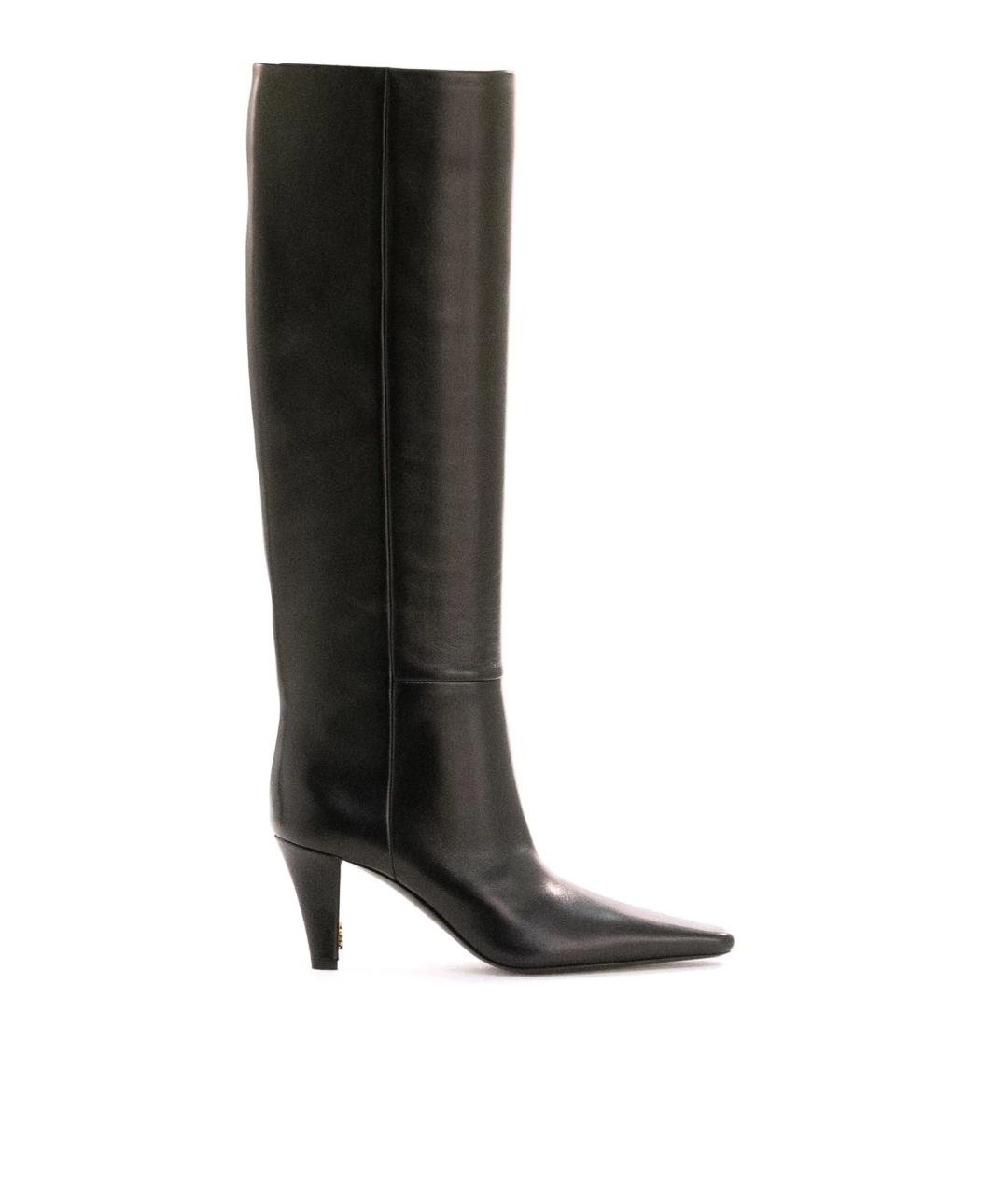 SAINT LAURENT Черные кожаные сапоги, фото 1