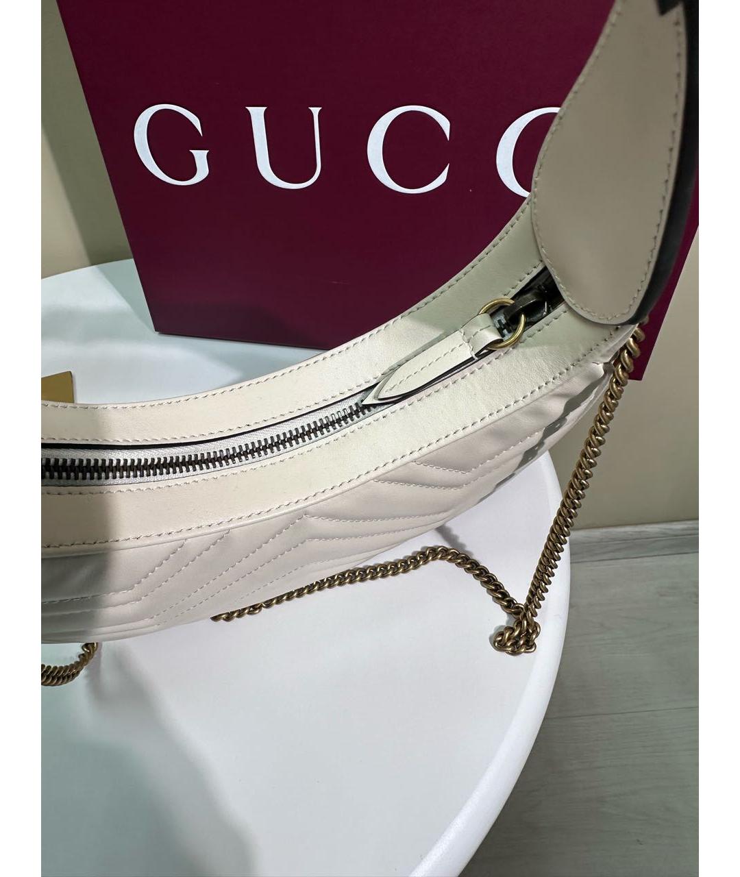 GUCCI Бежевая кожаная сумка с короткими ручками, фото 4