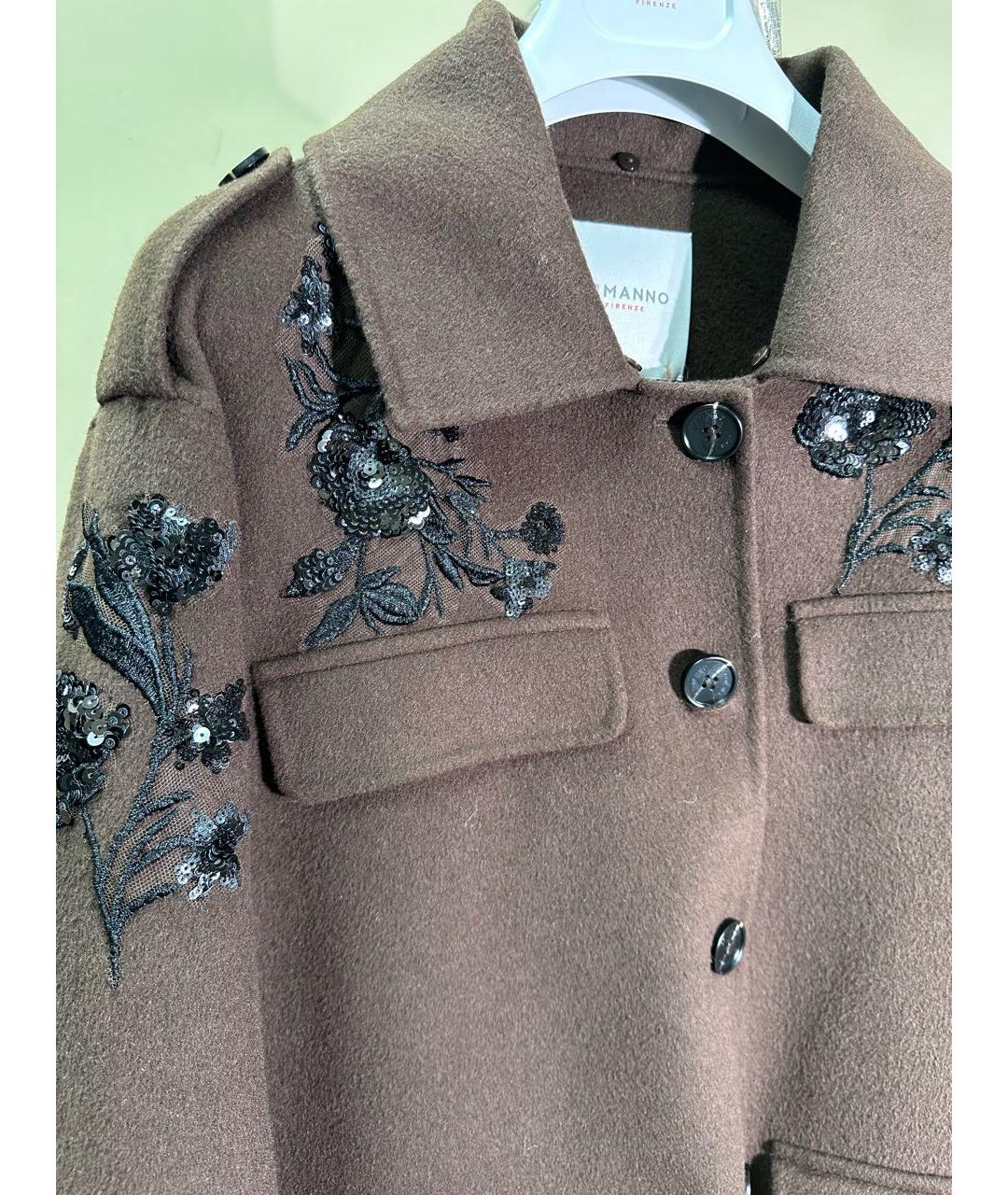ERMANNO FIRENZE Коричневое кашемировое пальто, фото 2