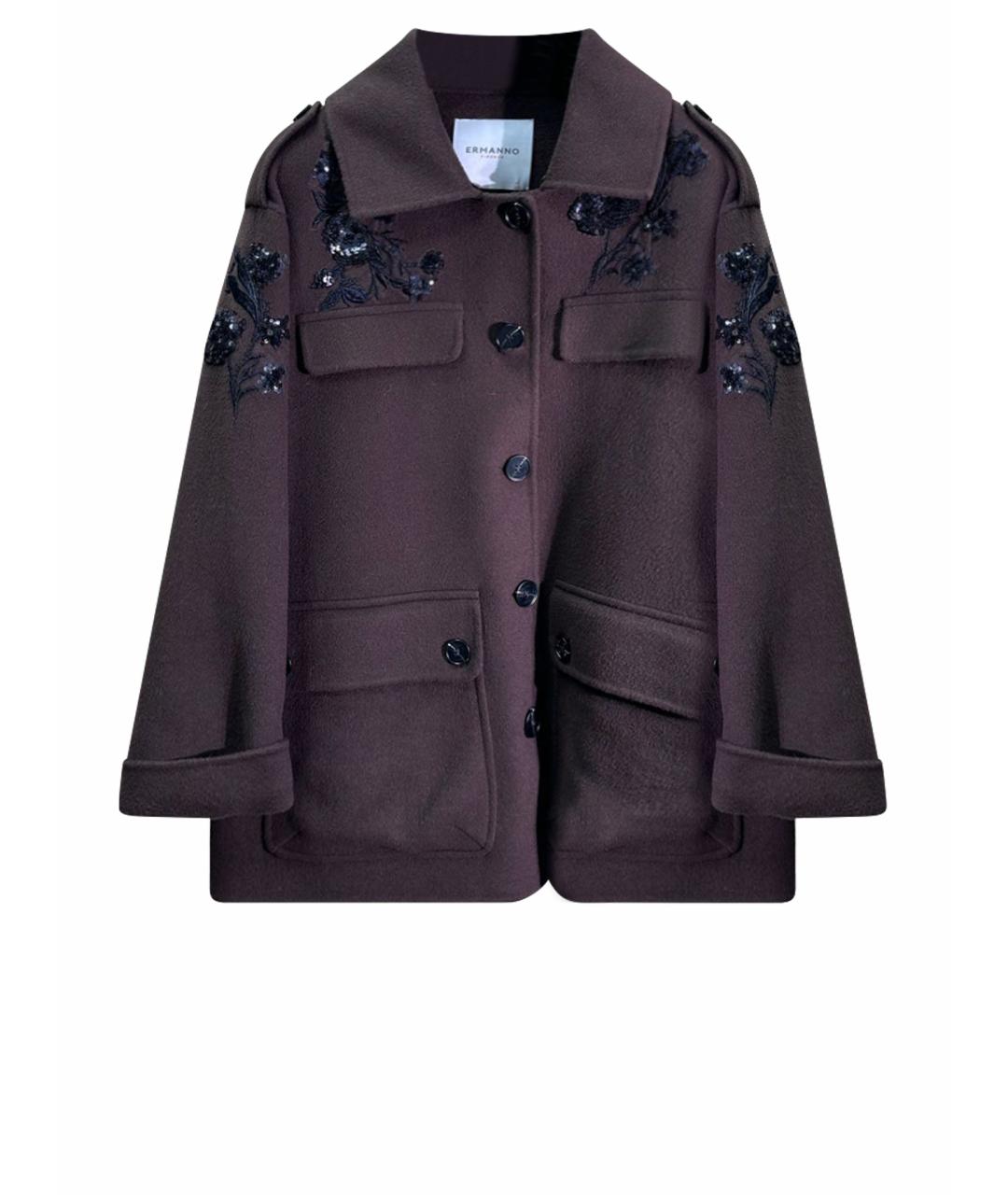 ERMANNO FIRENZE Коричневое кашемировое пальто, фото 1