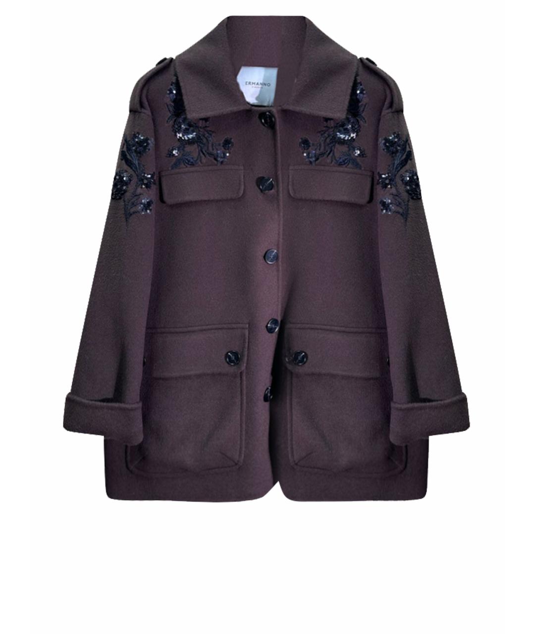 ERMANNO FIRENZE Коричневое кашемировое пальто, фото 5