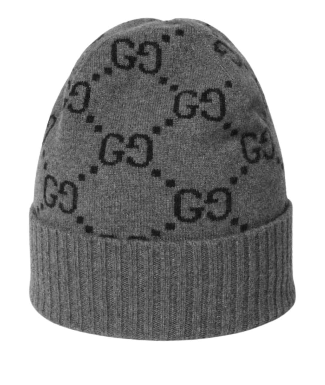 GUCCI Серая кашемировая шапка, фото 1