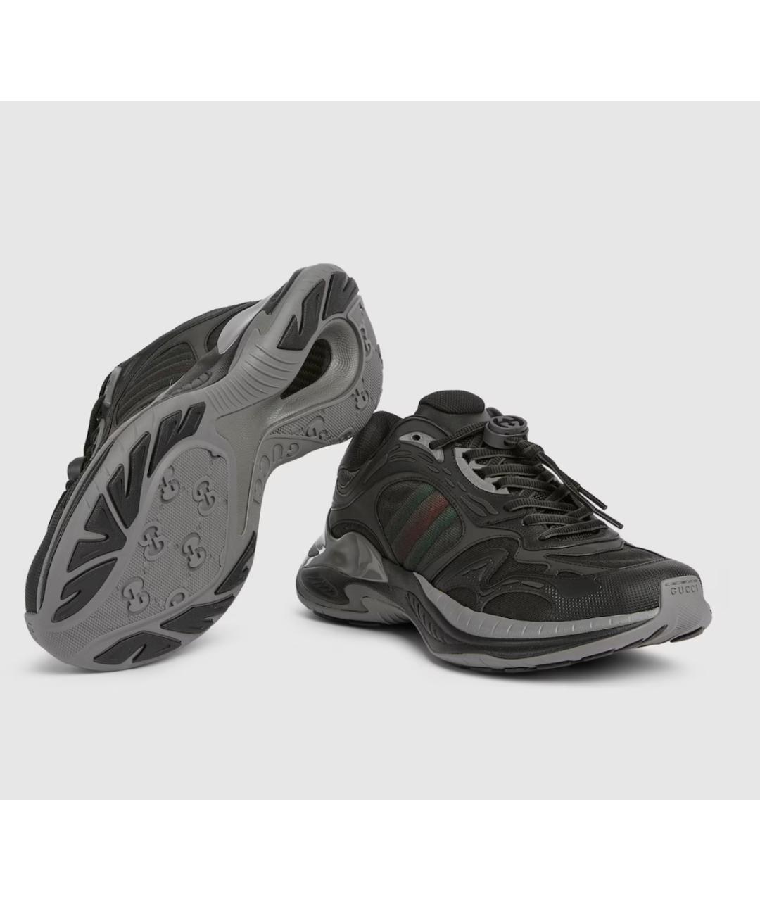 GUCCI Черные низкие кроссовки / кеды, фото 3