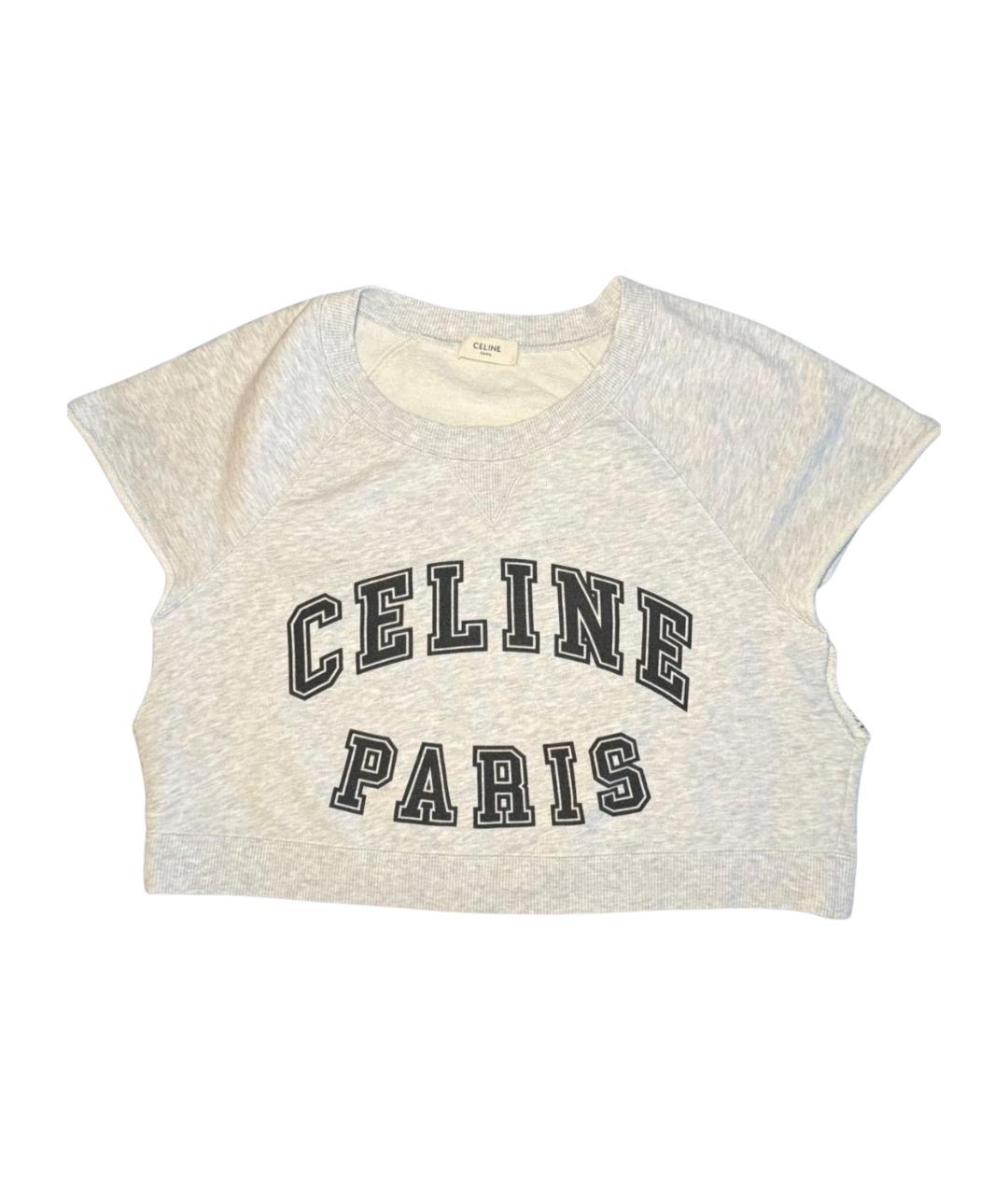 CELINE Серая хлопковая футболка, фото 1